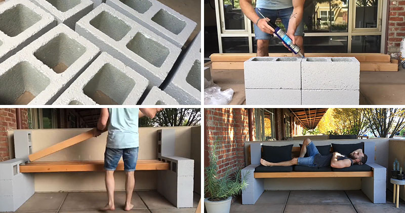 Easy DIY Concrete Block Bench for Outdoor Seating - Making Manzanita