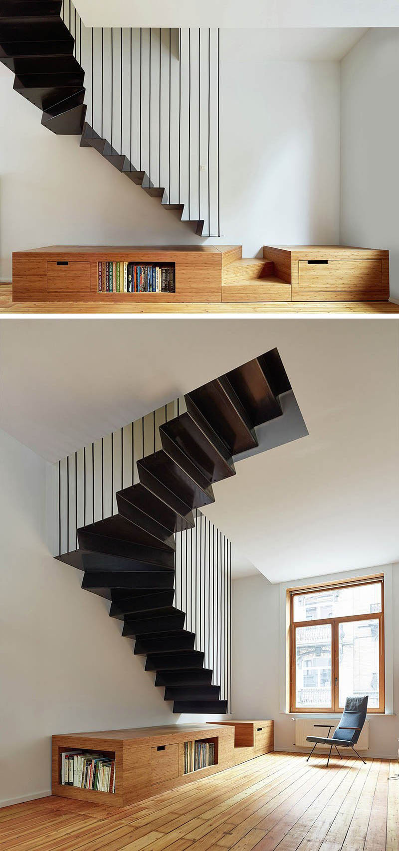 12 Black Stairs That Add A Sophisticated Touch To These Modern Homes