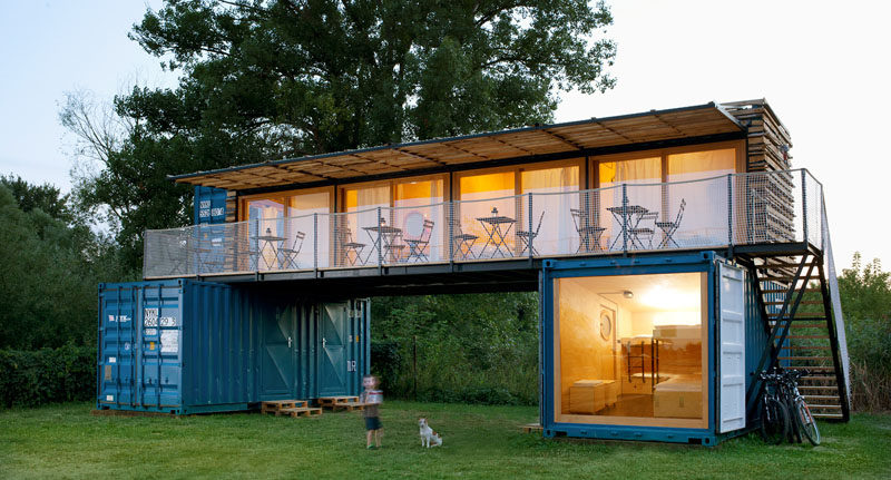 Artikul Architects have designed this small boutique hotel named ContainHotel, in Treboutice, Czech Republic, and they named it that as it's made from shipping containers.