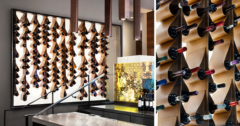 A Leather Wine Wall Doubles As Art In This Restaurant