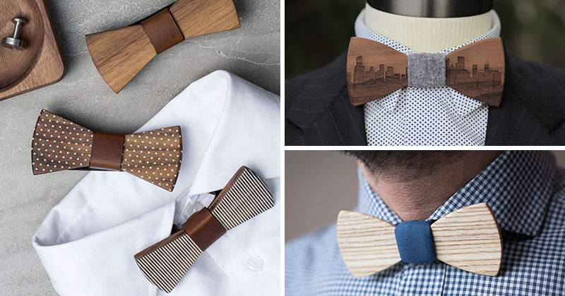 Wooden bow tie for men