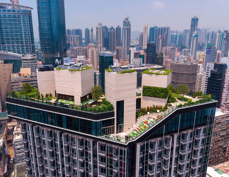 Hidden high above the busy streets of Mongkok, Hong Kong, is the recently completed Skypark, a rooftop residential clubhouse designed by architectural firm concrete.