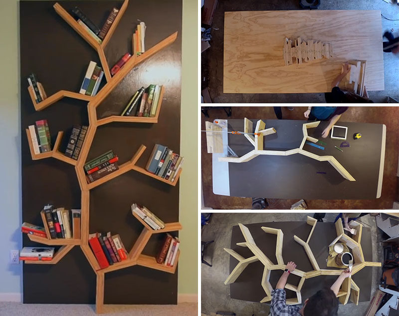 Make Your Very Own Diy Tree Bookshelf Using Plywood