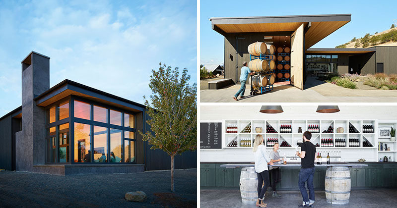 Architecture and design firm goCstudio, have designed the COR Cellars, a winery and tasting room that's tucked away in the hills of Lyle, Washington. 
