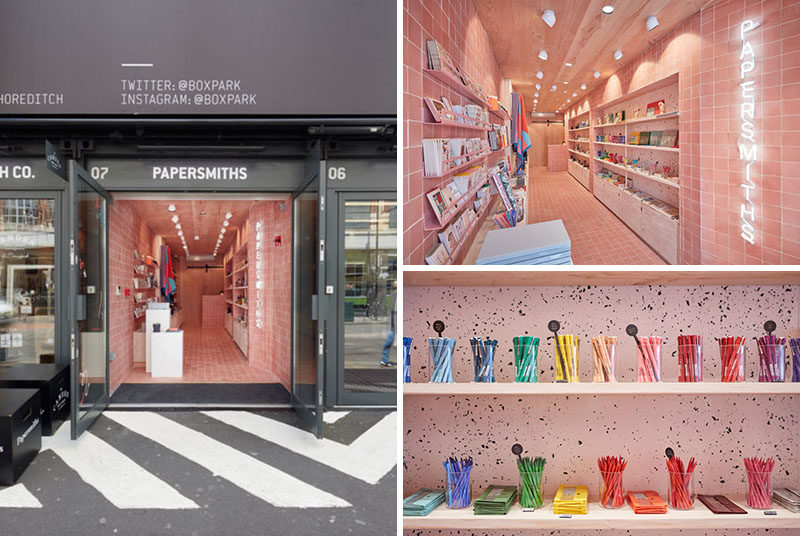 UK based interiors and branding studio, B, have recently completed a new Papersmiths retail store in Boxpark, Shoreditch.