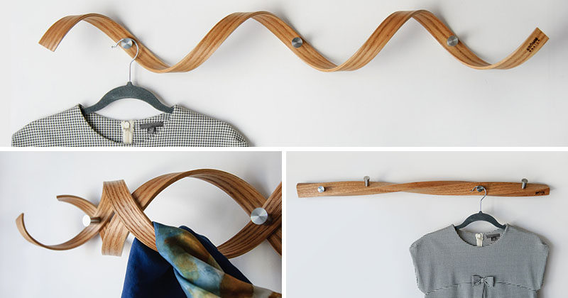 KROMMdesign, a small design studio based in Montreal, Canada, creates unique and sculptural wood wall-mounted coat racks that can double as art pieces.