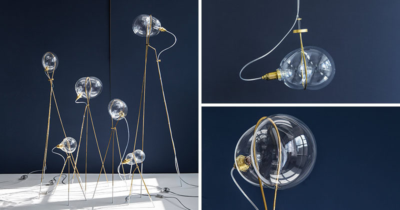 Israeli designer Ohad Benit has created the Stress lighting collection that takes inspiration from the shape of a bubble being blown through a ring.