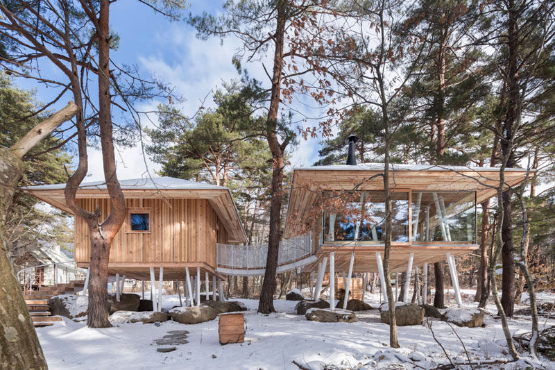 This Japanese Vacation Home Is Raised Up On Stilts To Avoid The Heavy Snowfall