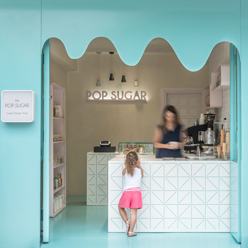 A Bright Blue ?Melting Chocolate? Facade Welcomes Visitors To This Tiny Sweet Store