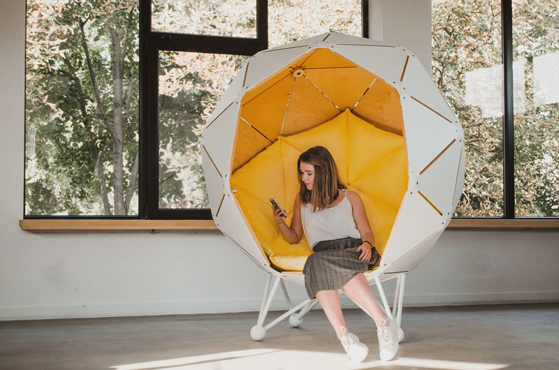 This Chair Is Designed To Create A Private Space For One Person