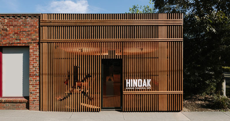 A Vertical Wood Exterior Is the Face Of This New Korean BBQ Restaurant