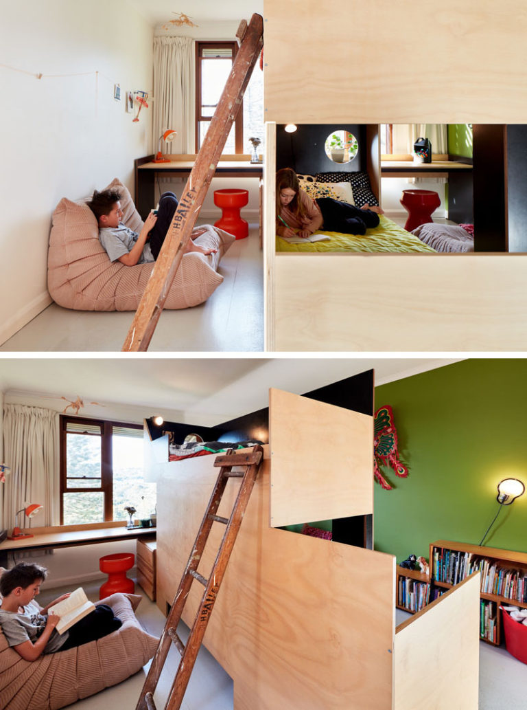 This Custom Bunk Bed Splits The Room In Two To Give Each Child Their