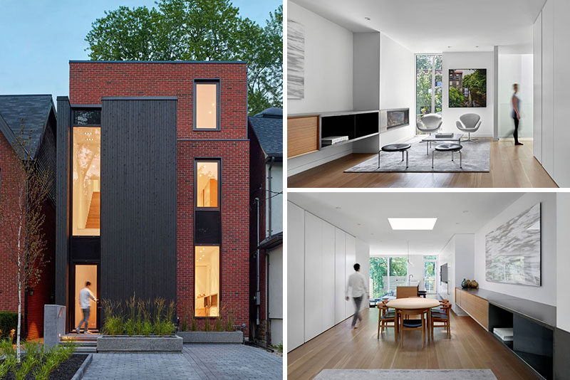 Red Brick And Black-Stained Cedar Siding Were Used To Create A Modern Look For This Toronto House