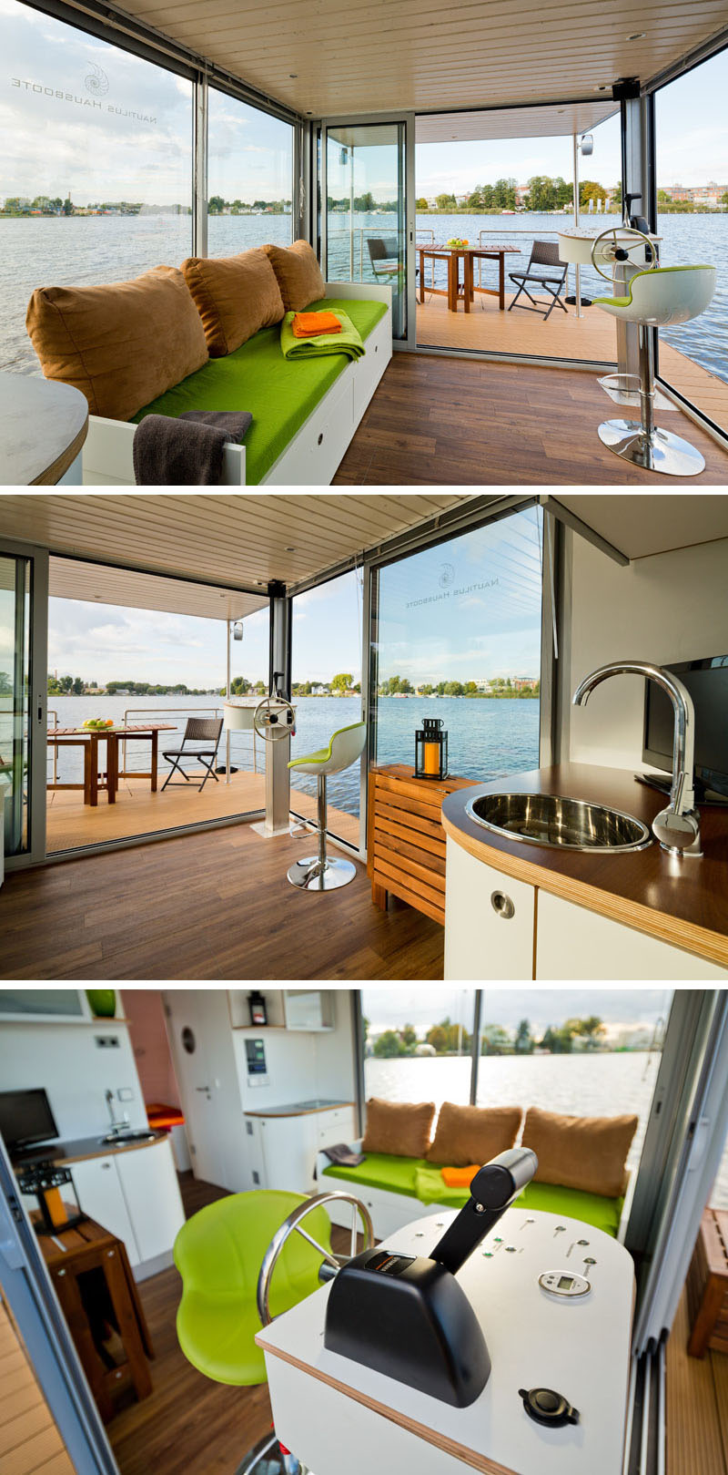 The nautino maxi houseboat makes a statement on the water ·