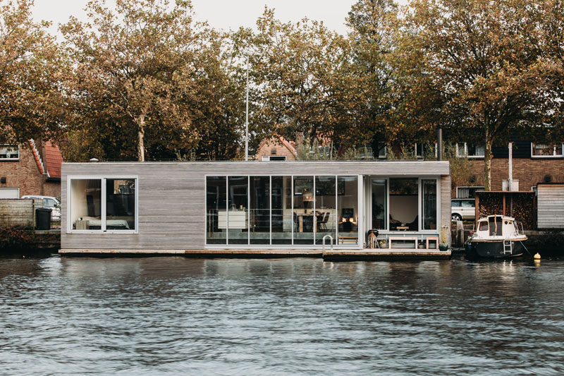 This Modern Floating Villa Found A Place To Call Home On A River In The Netherlands