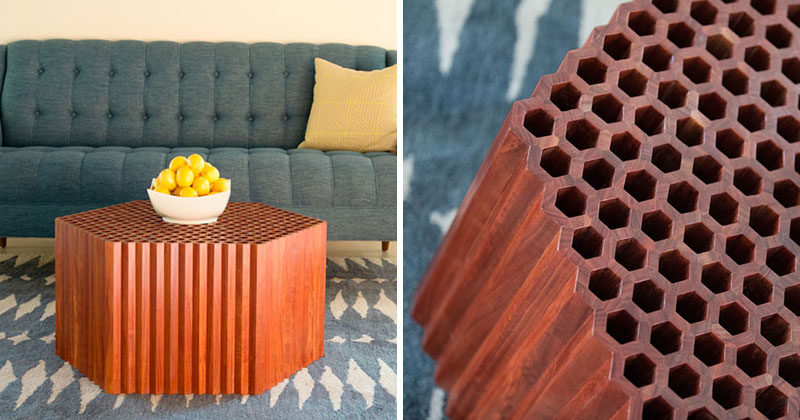 Josh Neilsen Has Hand-Crafted The Honeycomb Coffee Table From 1056 Strips Of Reclaimed Red Gum Eucalyptus