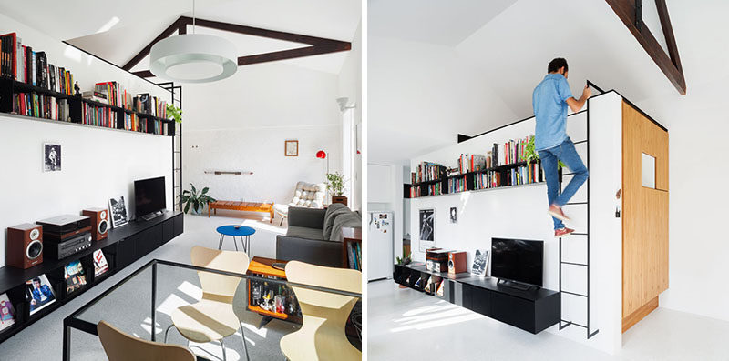 This Small Apartment Has A Loft Area For Relaxing Or Storage