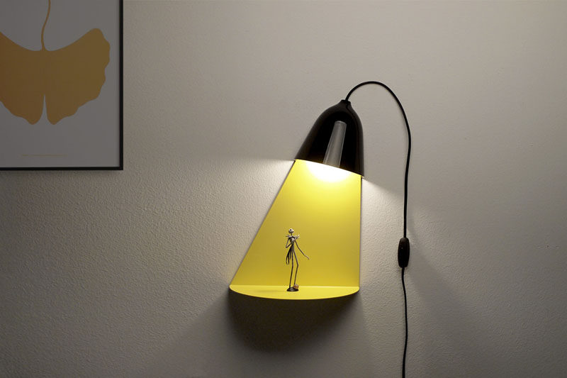 Designer Jong-su Kim of Korean based studio ilsangisang, has designed a lamp that has a built-in shelf for displaying decorative items. #Lighting #Decor #WallLamp
