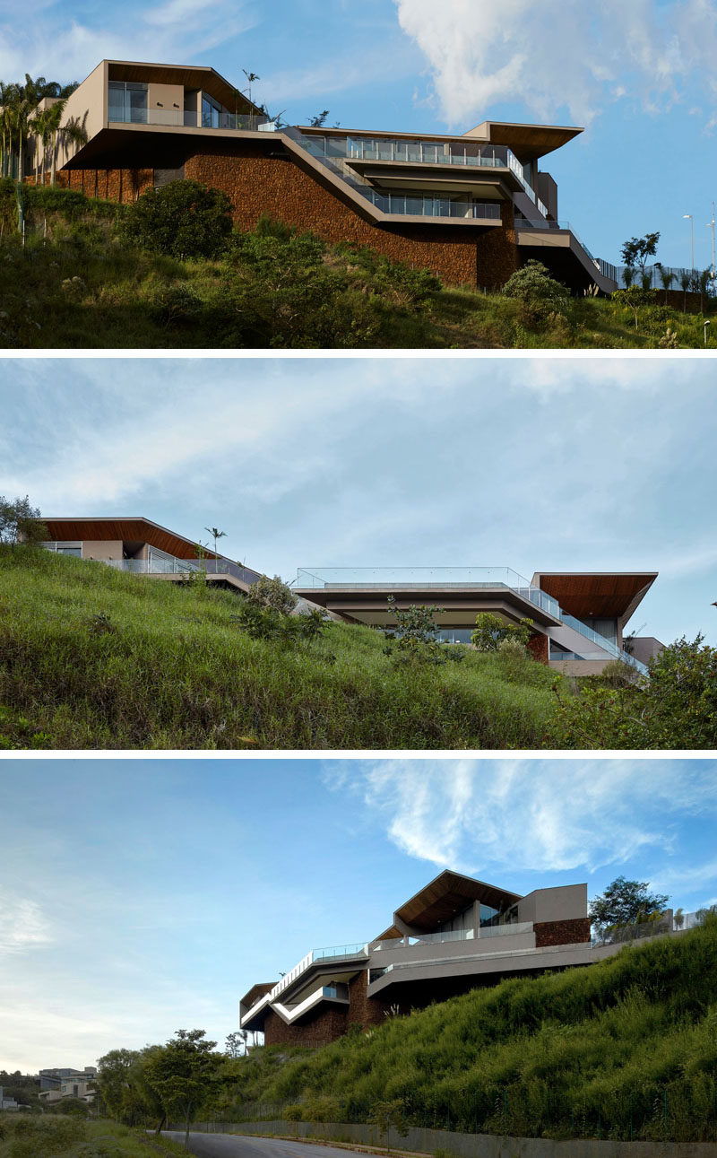 Anastasia Arquitetos have designed a new modern house in Nova Lima, a mountainous town near Belo Horizonte, Brasil. #ModernHouse #Architecture