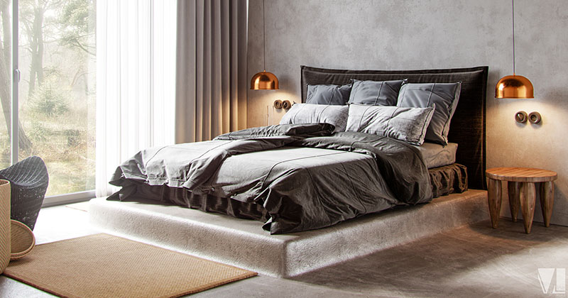 Design Idea Bed Elevated On A Concrete Platform