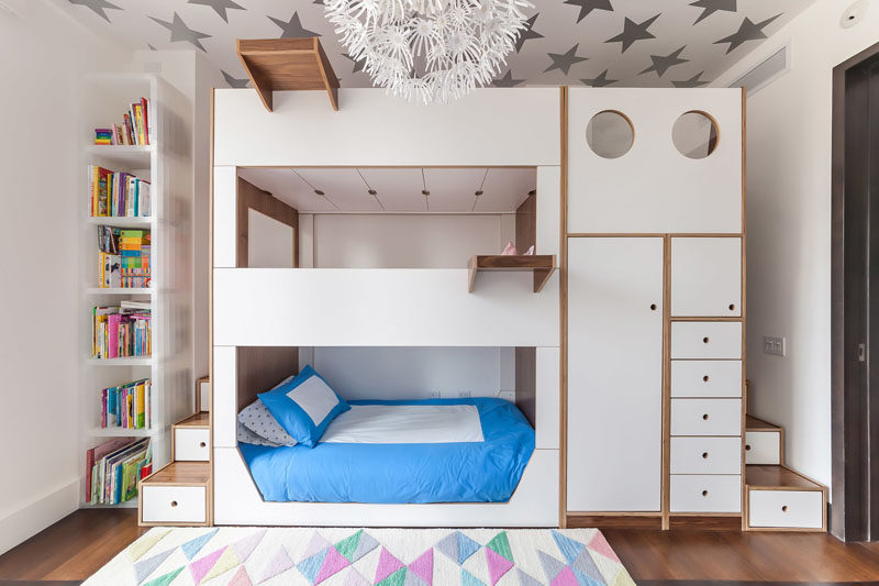 This Triple Bunk Bed Was Designed With, Bunk Beds With Dresser Built In