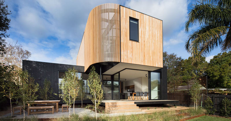 extension modern wood slat architecture