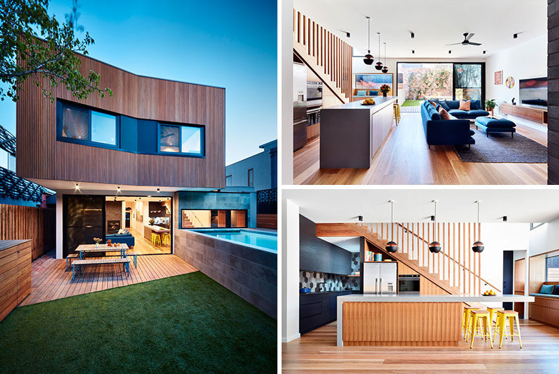 Australian architecture firm Bryant Alsop, have completed a modern two-storey rear addition to an inner-city site in Melbourne, that houses a workers cottage. #ModernAddition #ModernArchitecture