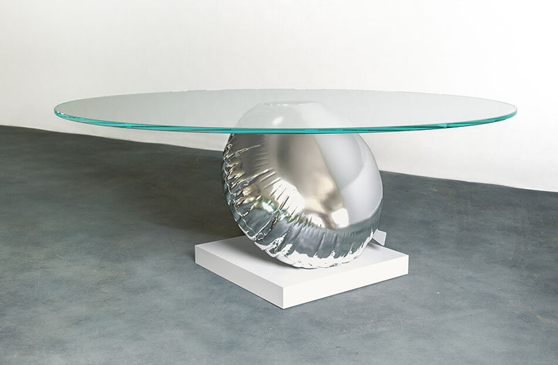 Christopher Duffy and Dario Costa have designed The Balloon Table (Balance) for Duffy London. #ModernFurniture #FurnitureDesign #Design #Table