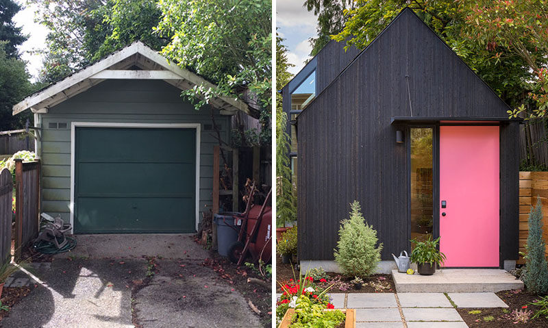 Seattle-based Best Practice Architecture have converted what was once a regular backyard garage and transformed it into a lofty and often tiny house. #TinyHome #TinyHouse #GarageConversion