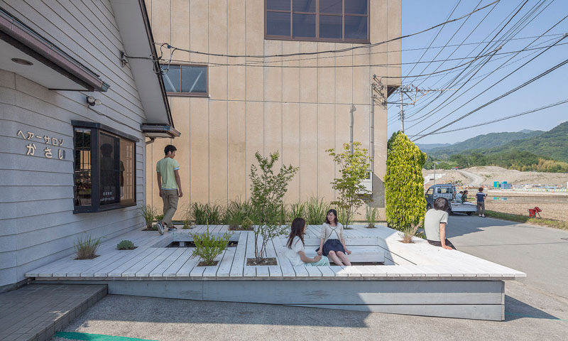 A Seating Terrace Was Added To This Barbershop In Japan