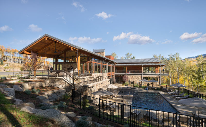 A Contemporary Wood-Filled Activity Center Has Been Designed For This Community In Colorado