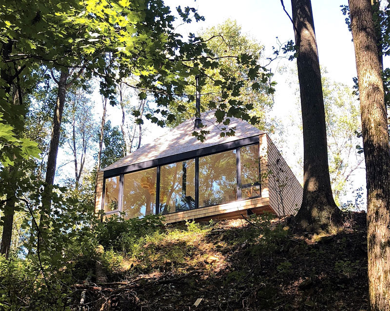 This Off-Grid Shingle Clad Cabin In Ohio Was Inspired By Scandinavian Designs