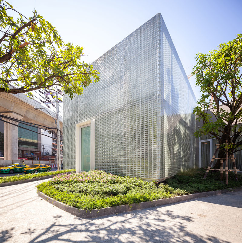 20,000 Glass Blocks Were Used To Create A Condo Sales Gallery, That Also Hides A Secret Garden