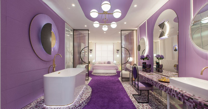 Purple bathroom online