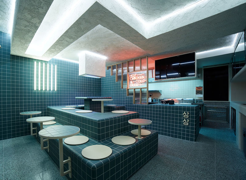 The Design Of This Small Restaurant Is Inspired By Retro 60?s Style And Korean Public Baths
