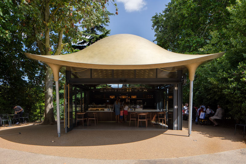The Serpentine Coffee House Inspired By A Stingray?s Flight Through Water