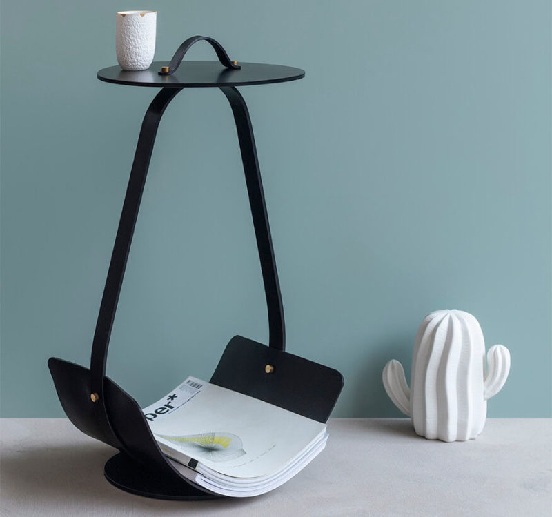 The Zin Minimalist Side Table Also Doubles As Magazine Storage