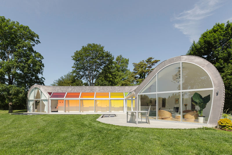 Colorful Skylights And A Curvaceous Design Are Features Of The Cocoon House