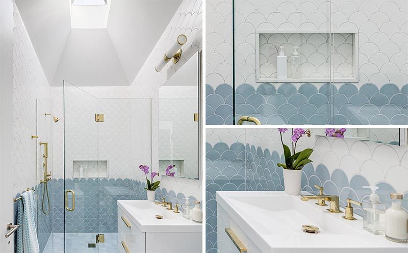 Add This Blue White And Gold Bathroom To Your List Of