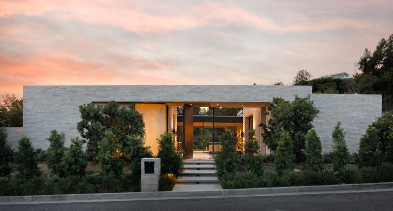 Italian Stone Covers The Exterior Of This Beverly Hills House