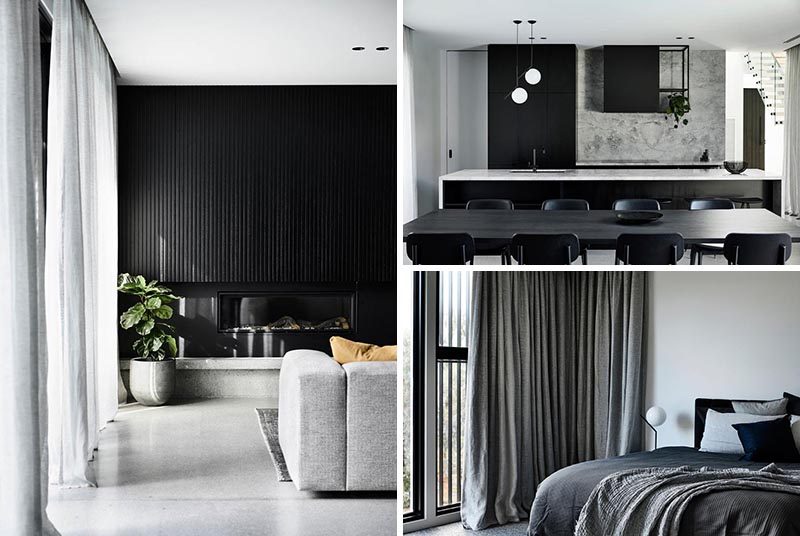 This Interior Design Makes A Strong Commitment To A Black And Gray Material Palette