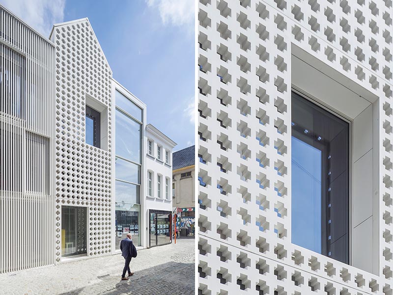 A Cross Pattern Covers This Facade Made From Precast Concrete