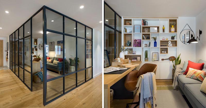 A Glass-Enclosed Home Office Allows Light And Views To Pass Through