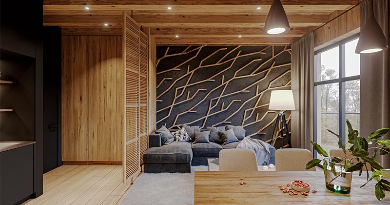 Accent Walls Designed To Look Like Branches