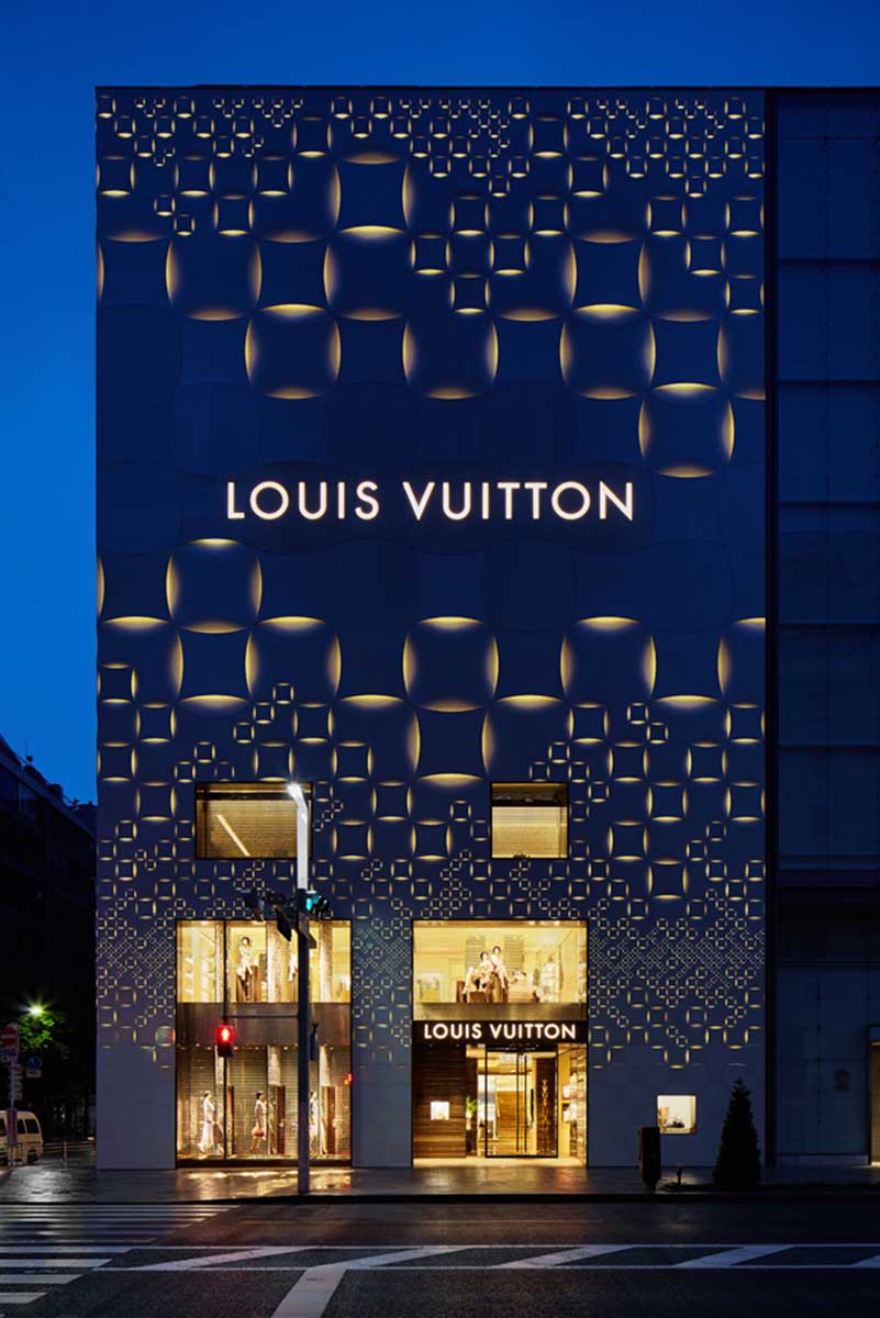 jun aoki designs exterior of 'billowing sails' for louis vuitton