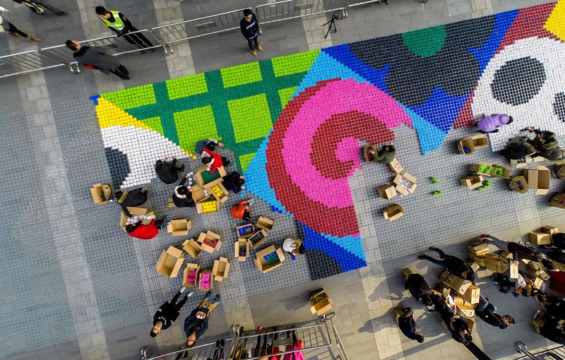 A Huge Carpet Made From Candy Has Been Installed In China