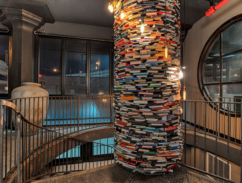 A column wrapped in books