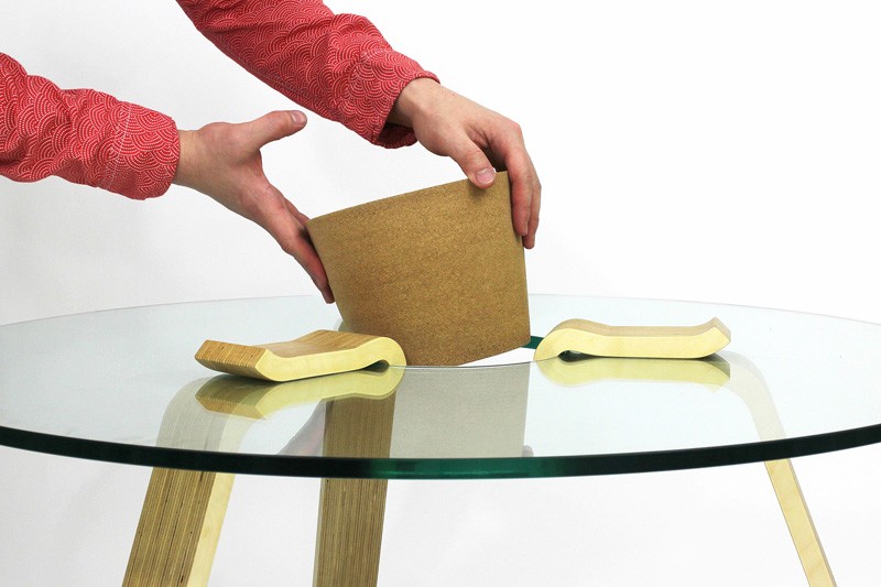 The Cork Stopper Table by Hyeonil Jeong