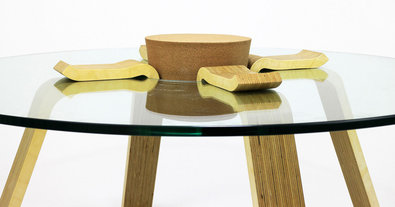 The Cork Stopper Table by Hyeonil Jeong