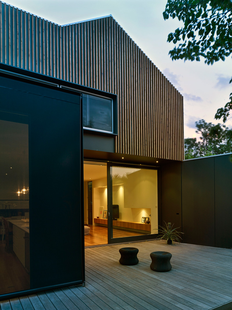 A contemporary addition to the rear of a house